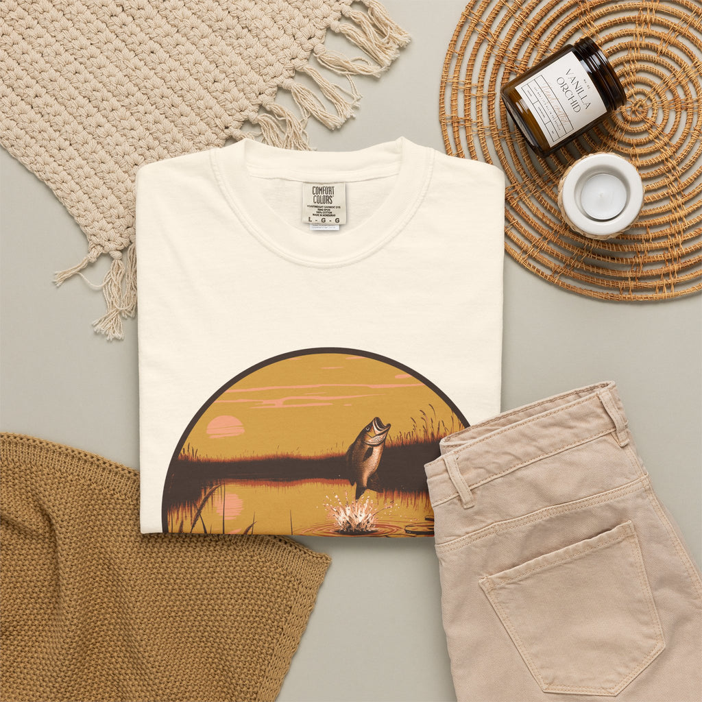 Bass Fishing Shirt - Bass Pond Wildflowers Tee