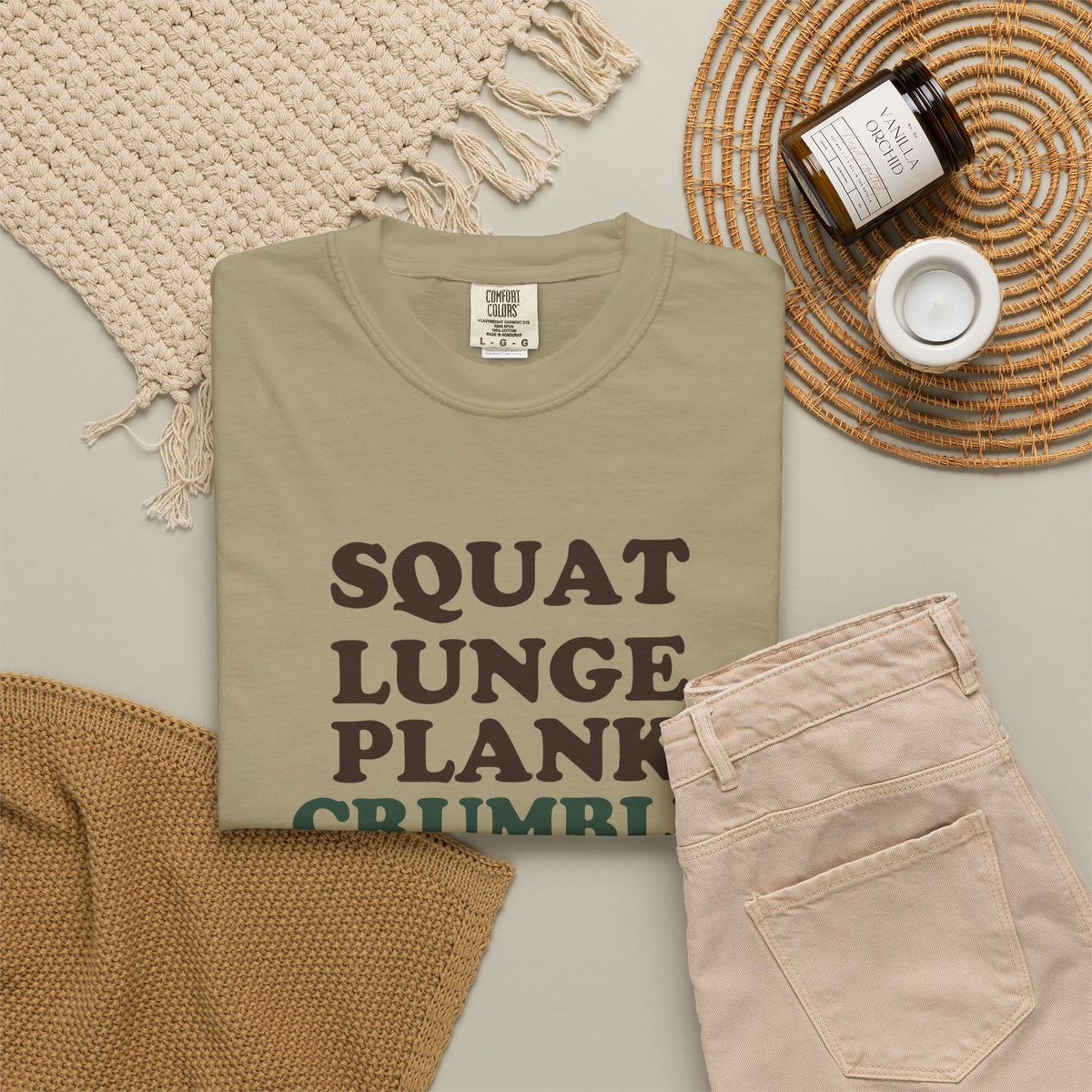 Squat Lunge Plank Crumble Shirt Fitness Struggler Tee