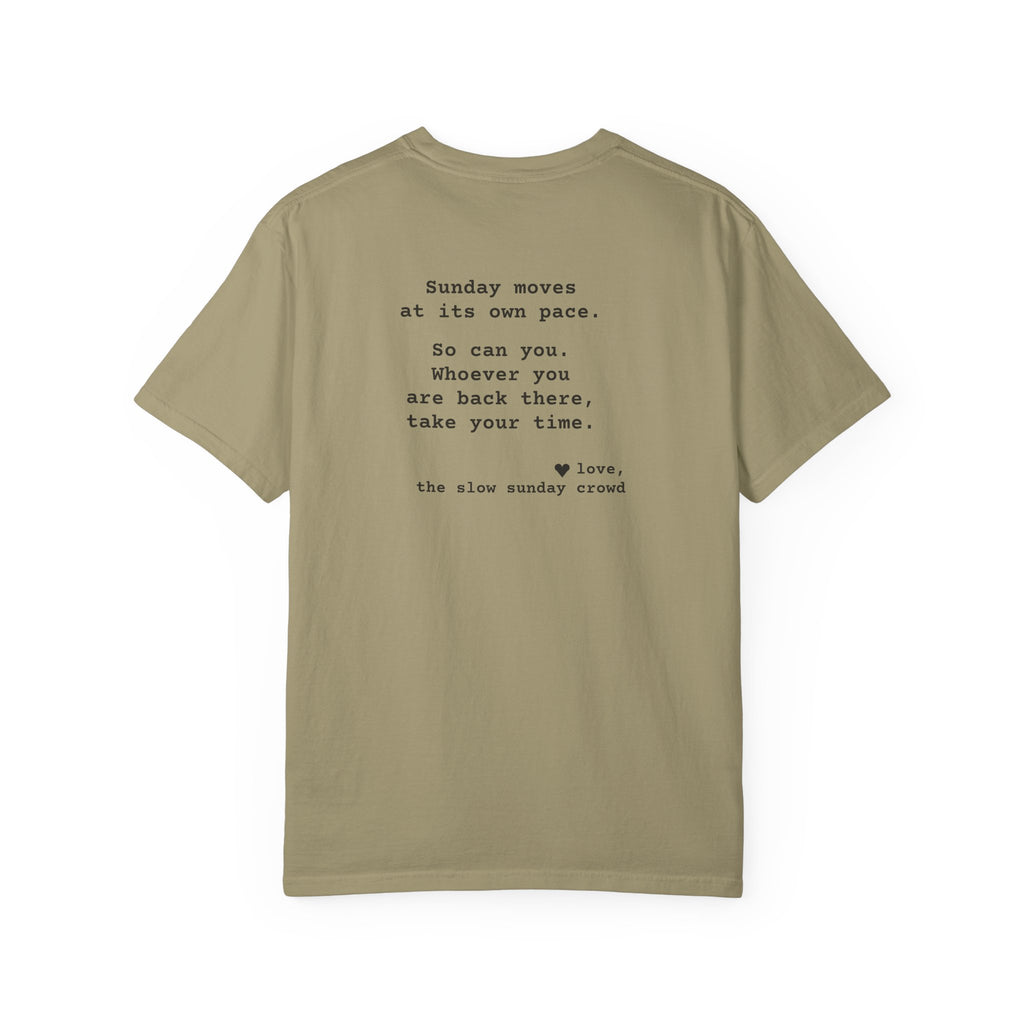 Kindness Back Print Shirt - Sunday Moves at Its Own Pace Tee
