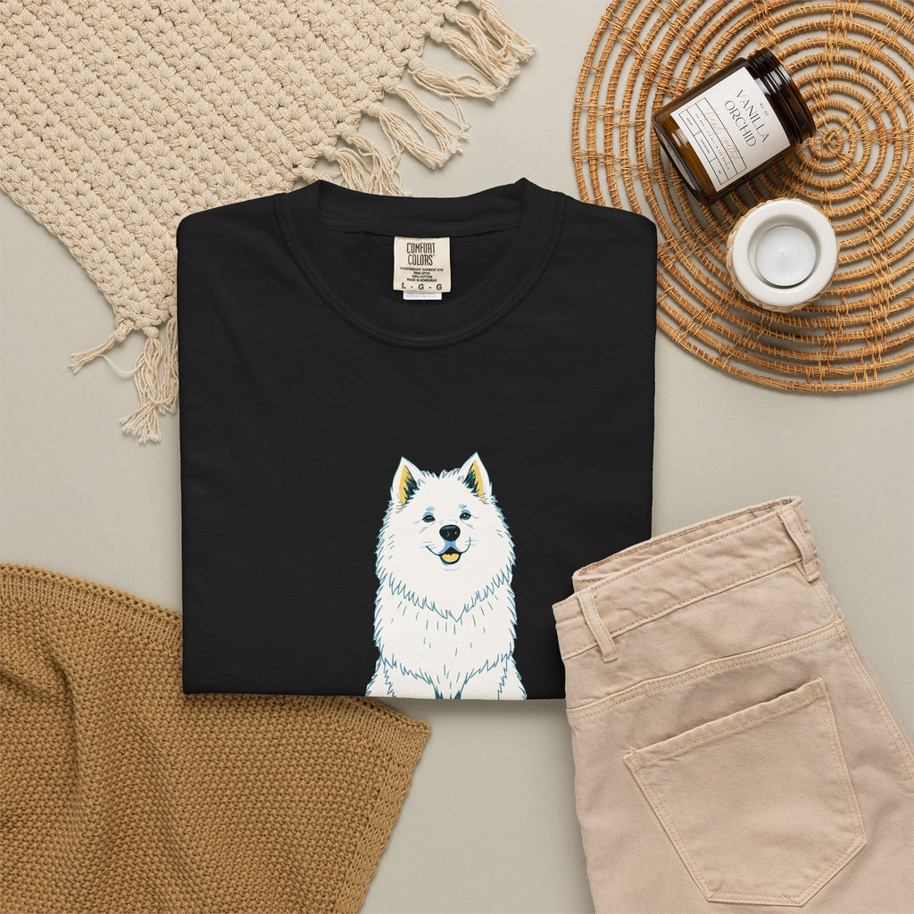Funny The Samoyed Smells Samosas from Three Rooms Away Shirt