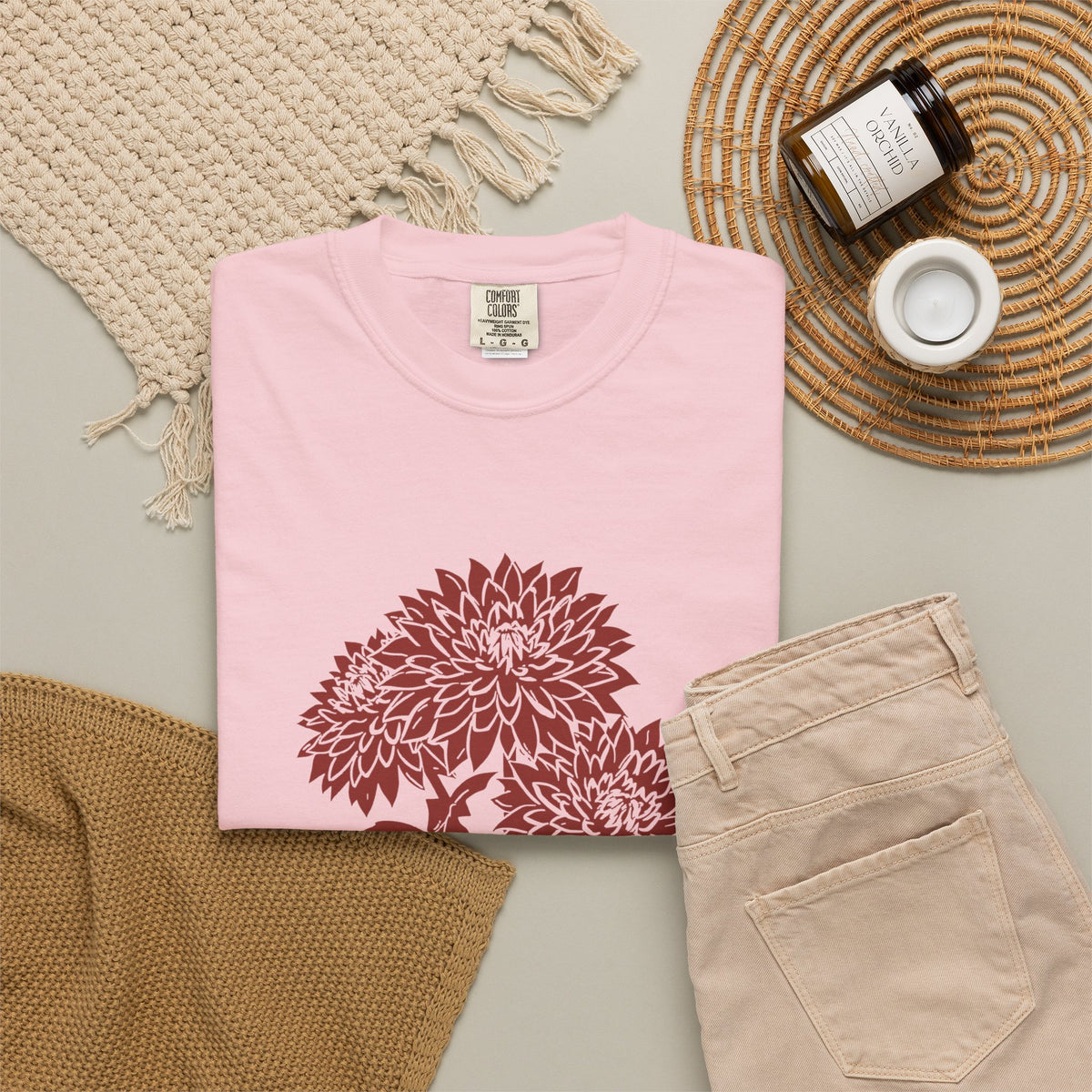 Botanical Illustration Fall Shirt - Dahlia Season Tee