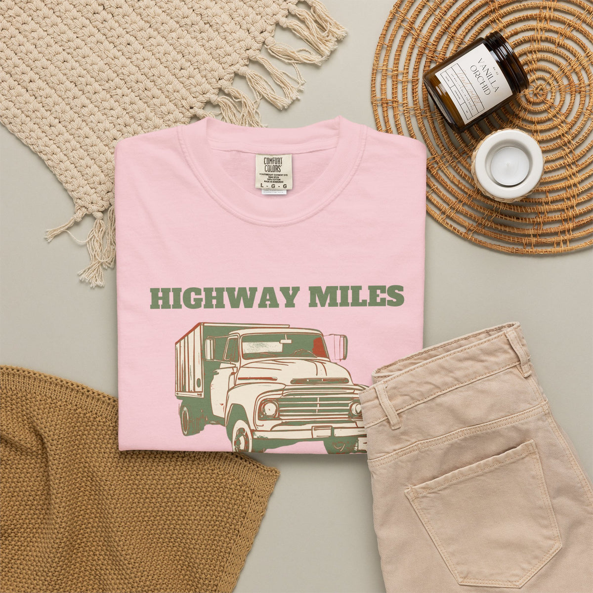 Truck Driver Shirt - Highway Miles Eighteen Wheels and Open Lanes
