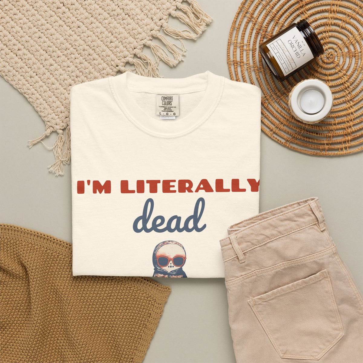 Skeleton Halloween Shirt - I'm Literally Dead Tee