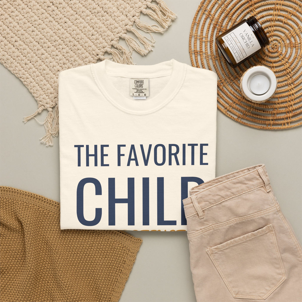 Funny Sibling Shirt - The Favorite Child by Default - Sibling Gift