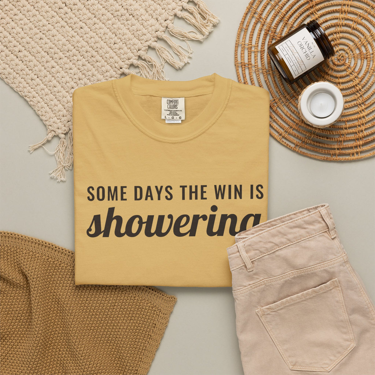 Mental Health Gift Shirt - Some Days the Win is Showering Tee