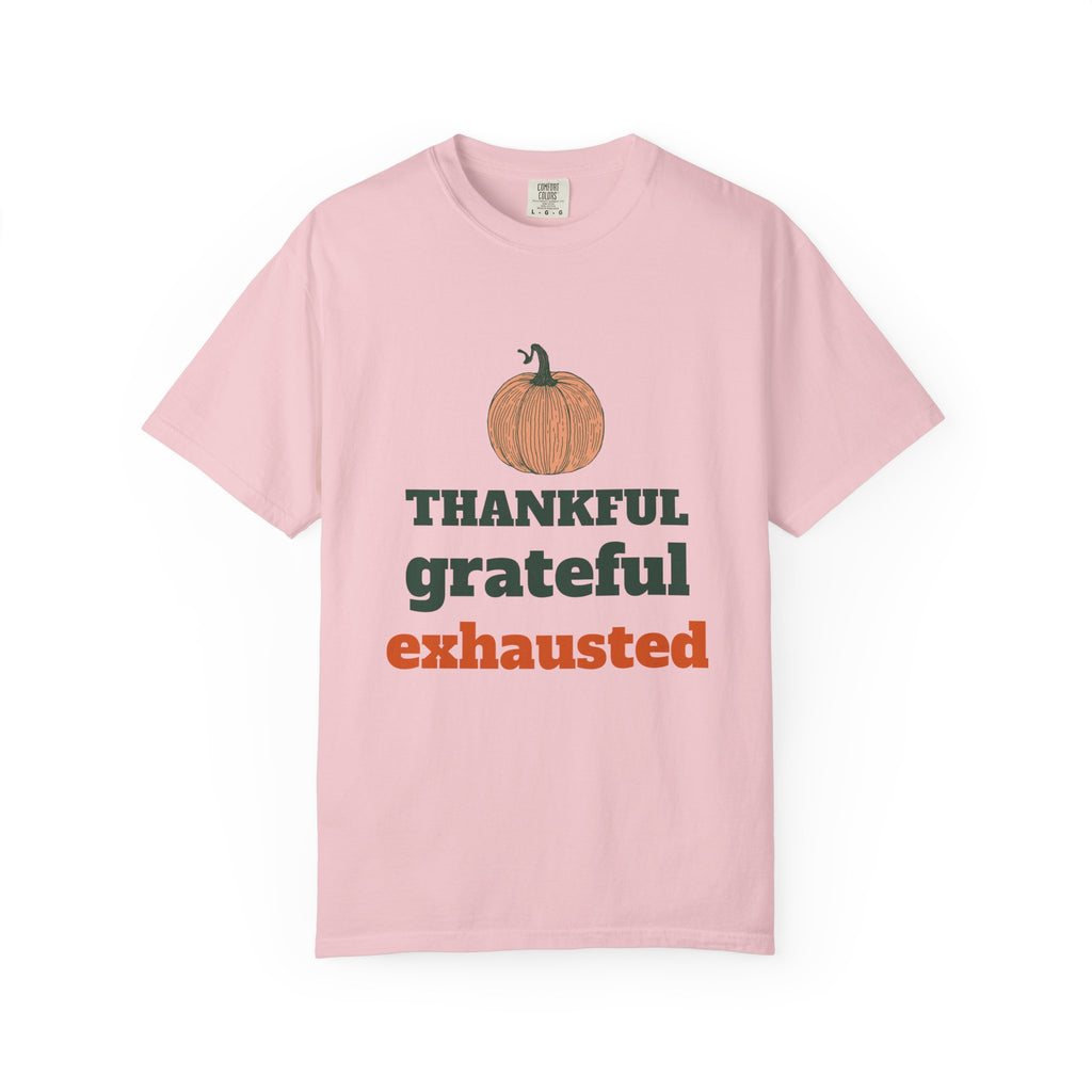 Thanksgiving Shirt - Thankful Grateful Exhausted Tee
