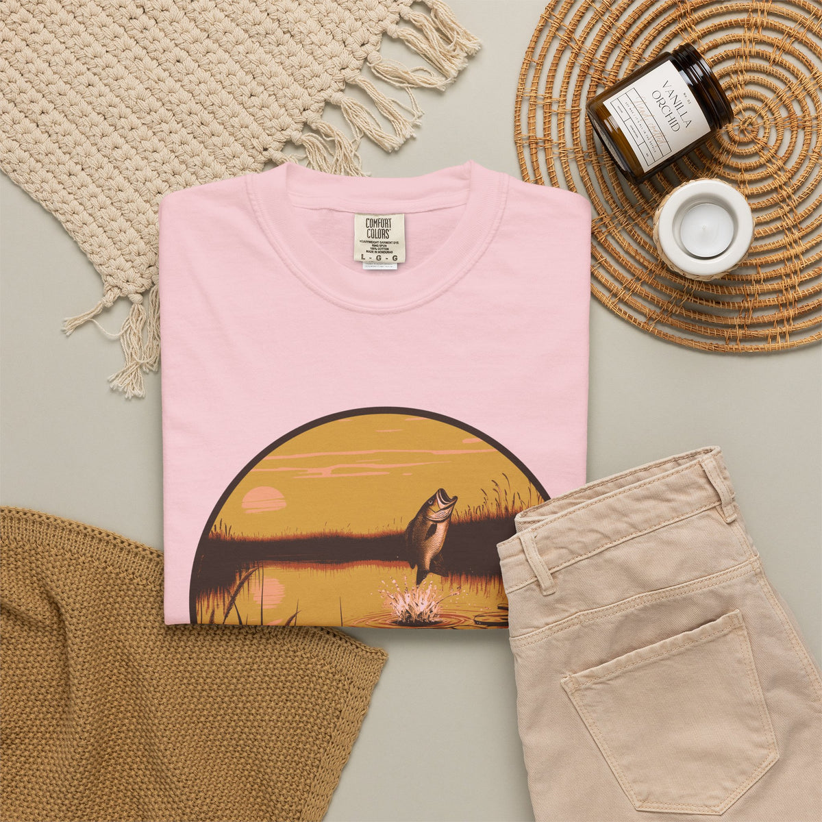 Bass Fishing Shirt - Bass Pond Wildflowers Tee