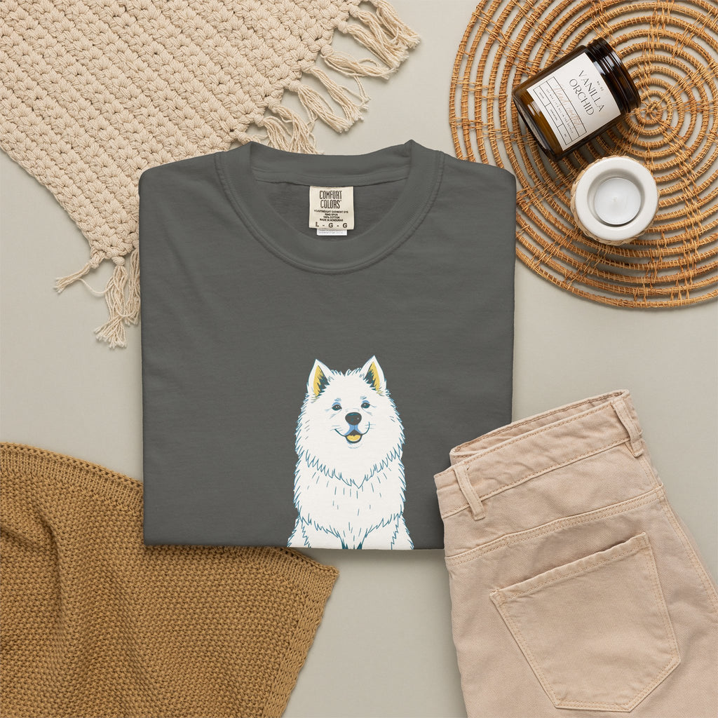 Funny The Samoyed Smells Samosas from Three Rooms Away Shirt