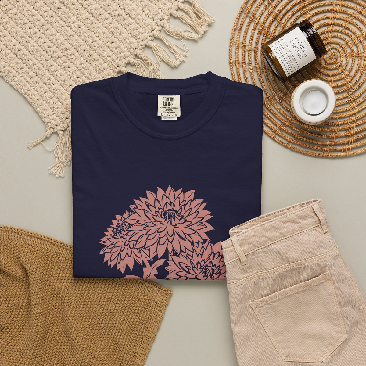 Botanical Illustration Fall Shirt - Dahlia Season Tee
