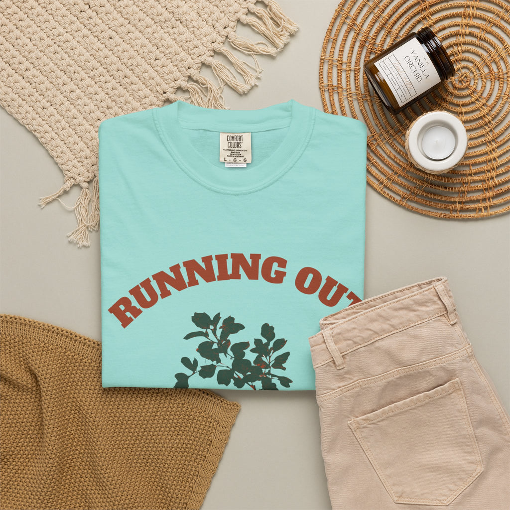 Funny Herb Gardener Shirt - Running Out of Thyme Pun Tee for Gardeners