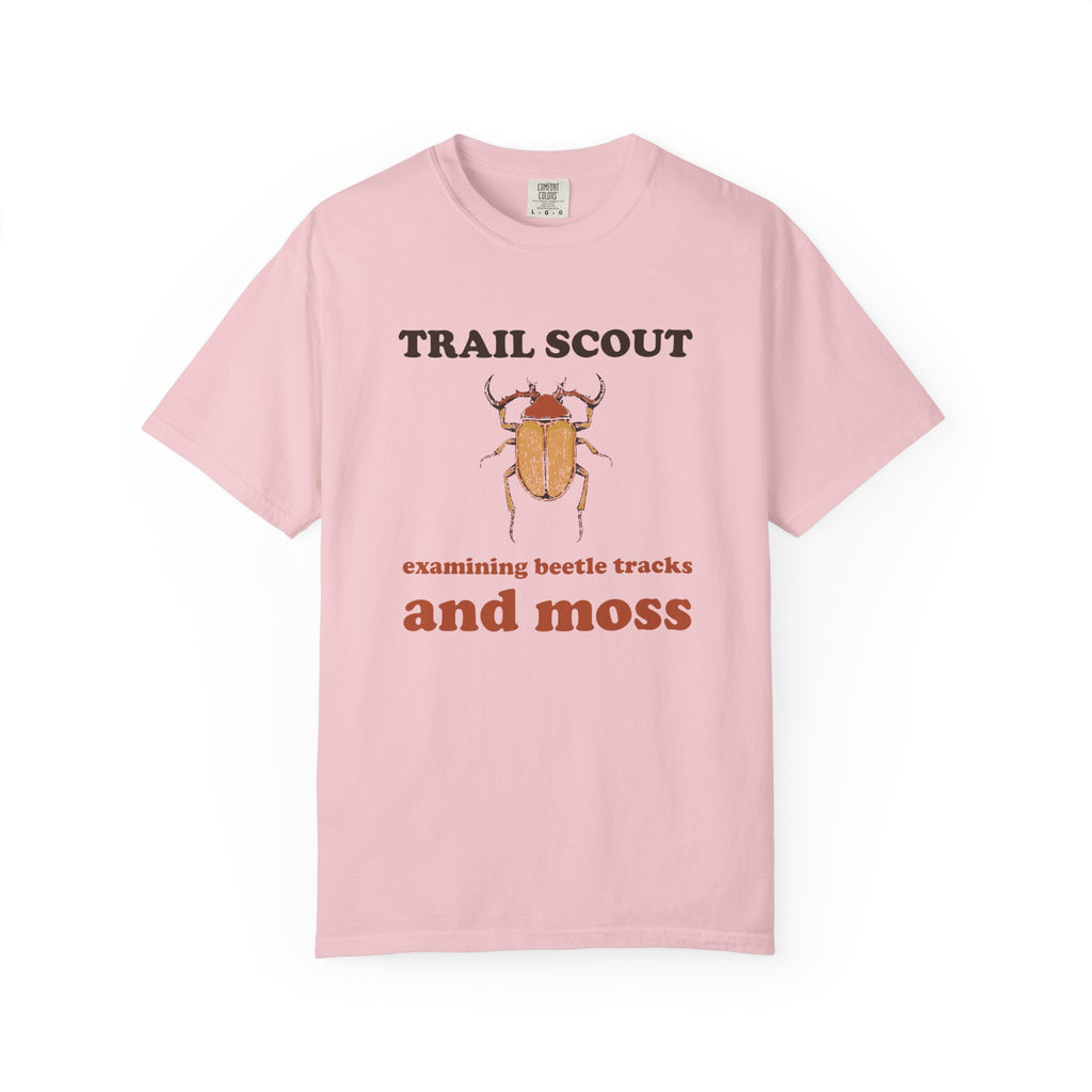 Nature Lover Shirt - Trail Scout Examining Beetle Tracks and Moss Tee