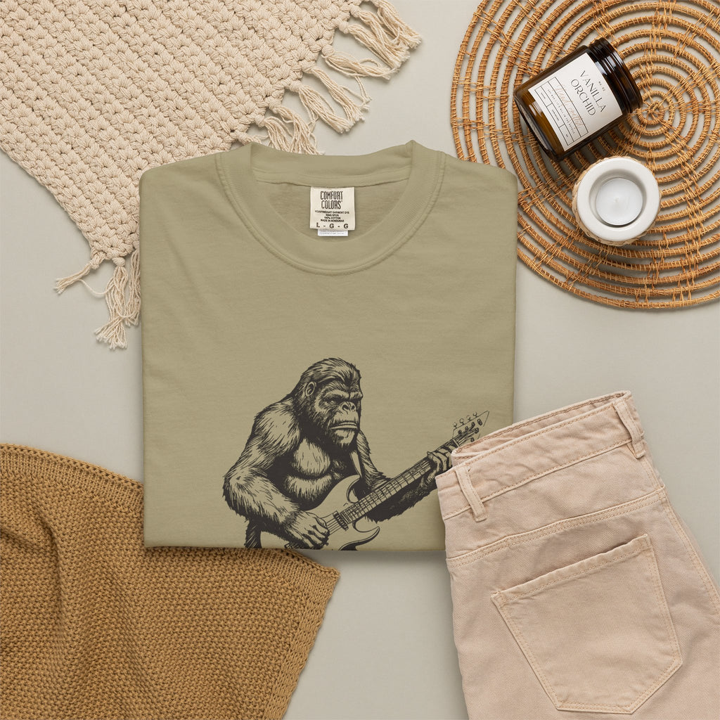 Sasquatch Shirt Funny Bigfoot Guitarist Cryptid Music Tee