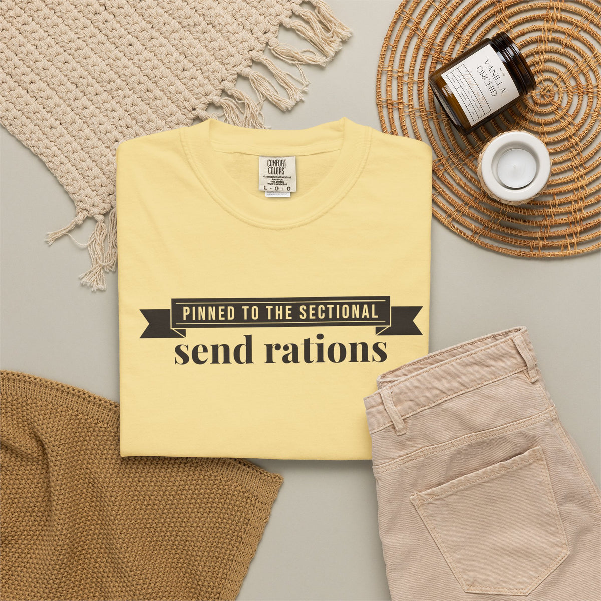 Cat Owner Shirt - Pinned to the Sectional Send Rations Tee
