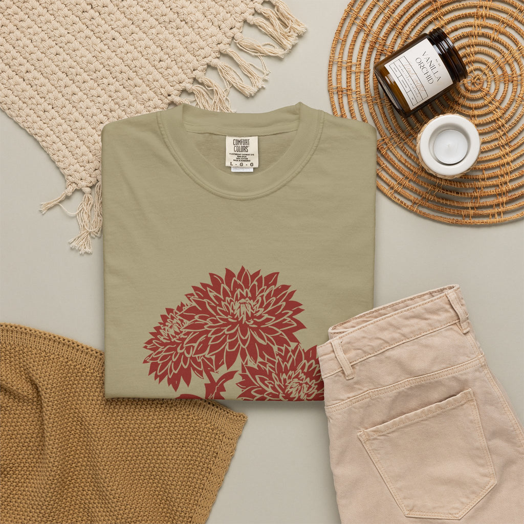 Botanical Illustration Fall Shirt - Dahlia Season Tee