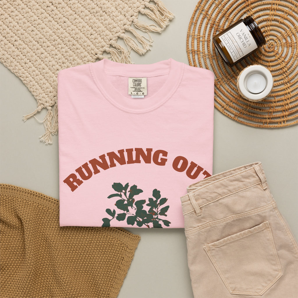 Funny Herb Gardener Shirt - Running Out of Thyme Pun Tee for Gardeners