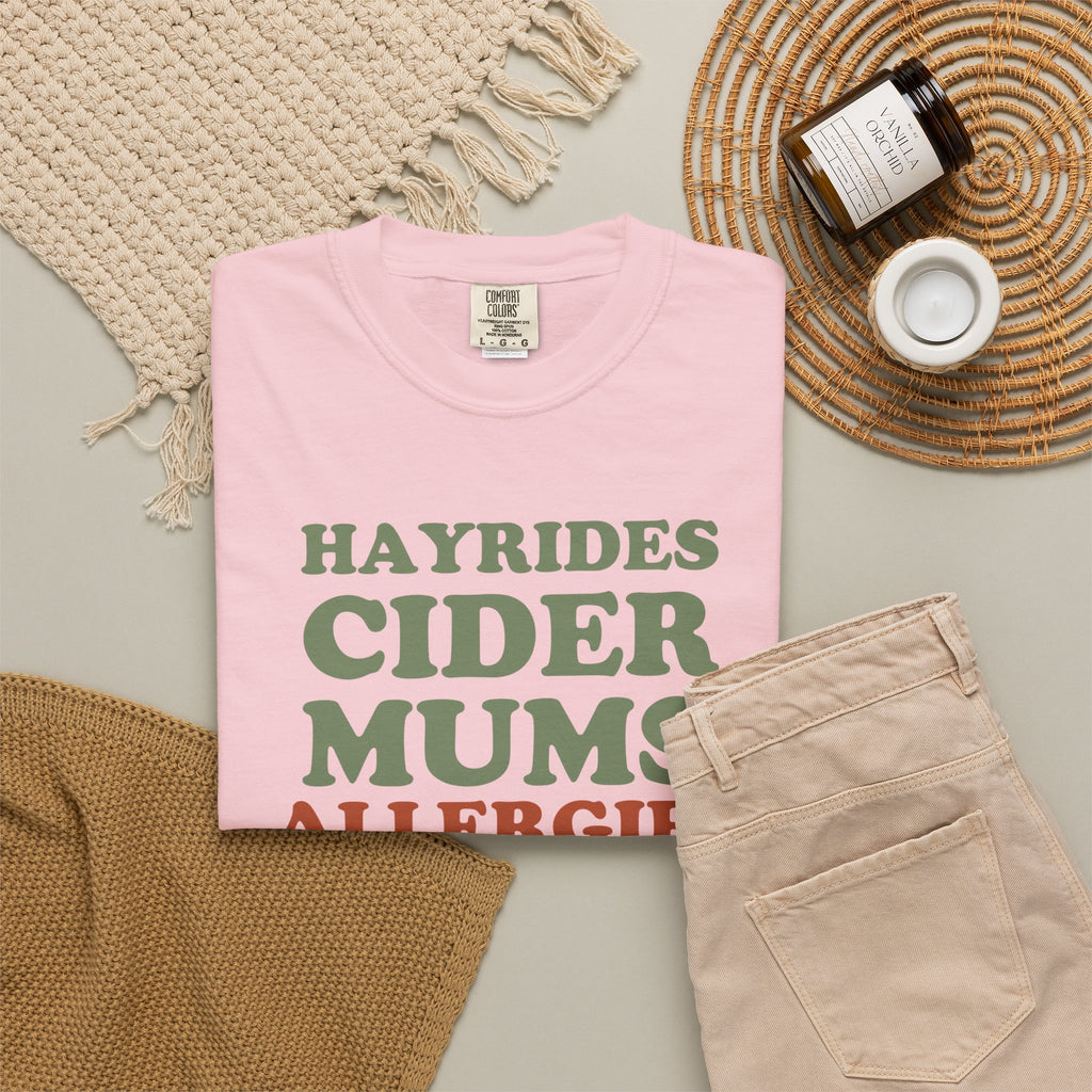 Allergy Sufferer Fall Shirt - Hayrides Cider Mums Allergies Tee