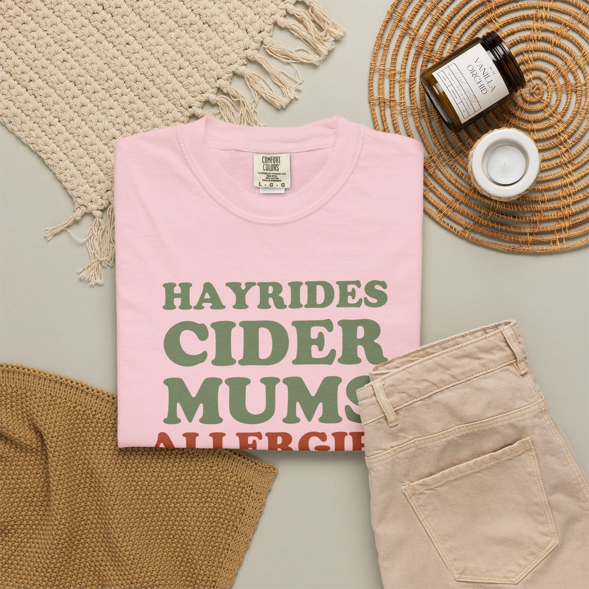 Allergy Sufferer Fall Shirt - Hayrides Cider Mums Allergies Tee