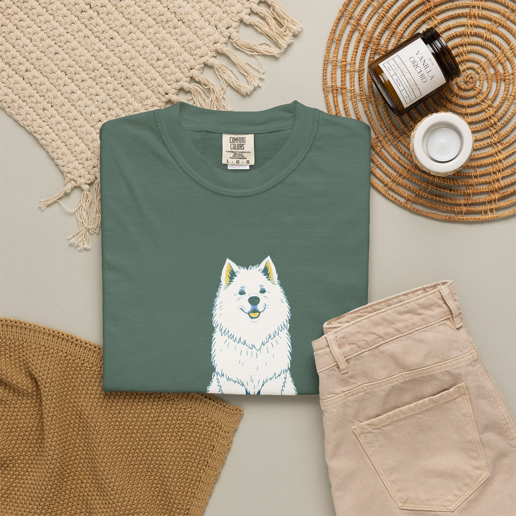 Funny The Samoyed Smells Samosas from Three Rooms Away Shirt