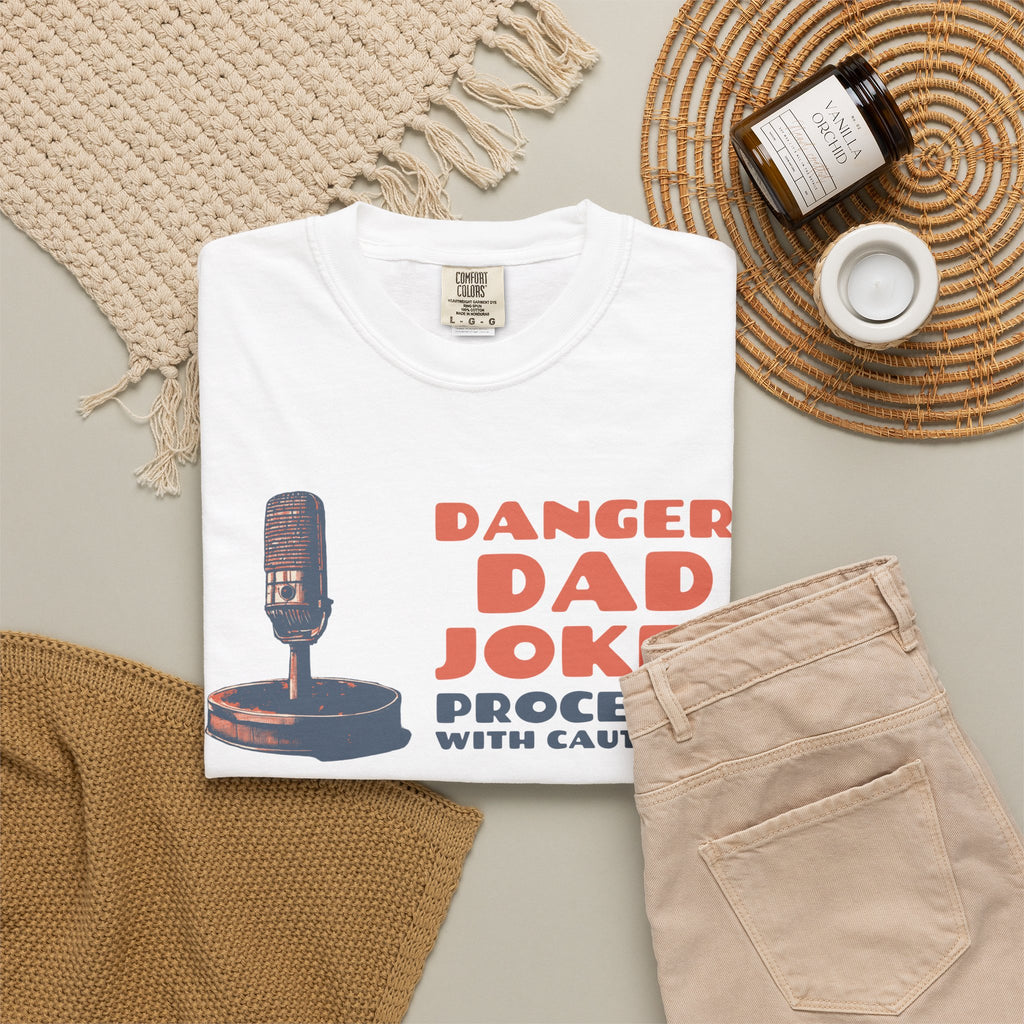 Dad Jokes Caution Shirt - Danger: Dad Jokes Proceed with Caution