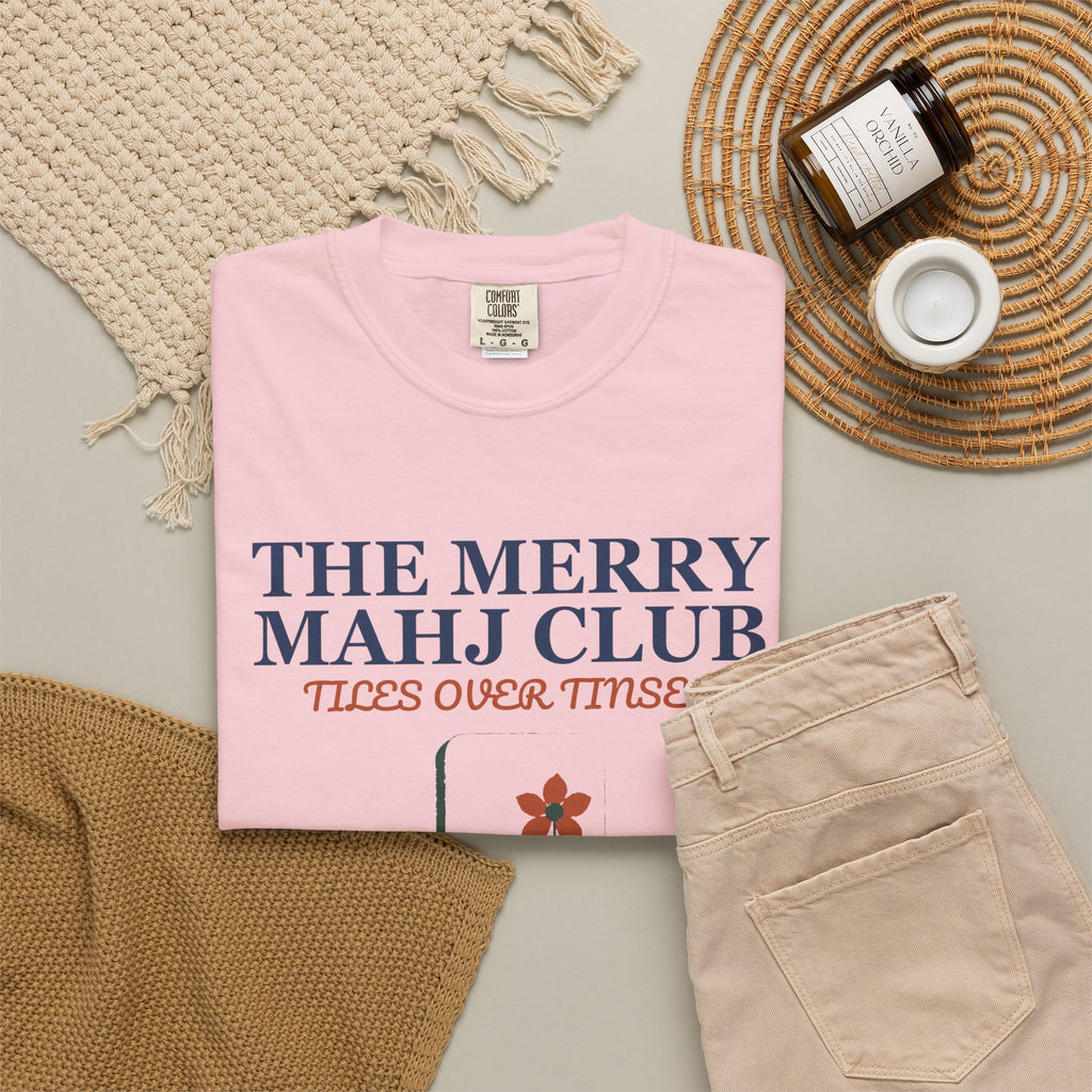 Mahjong Christmas Shirt - The Merry Mahj Club Tiles Over Tinsel