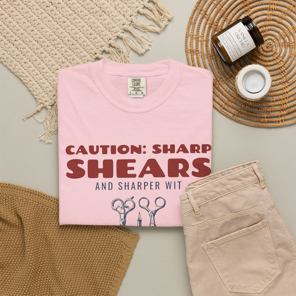 Funny Hairstylist Shirt - Caution: Sharp Shears and Sharper Wit