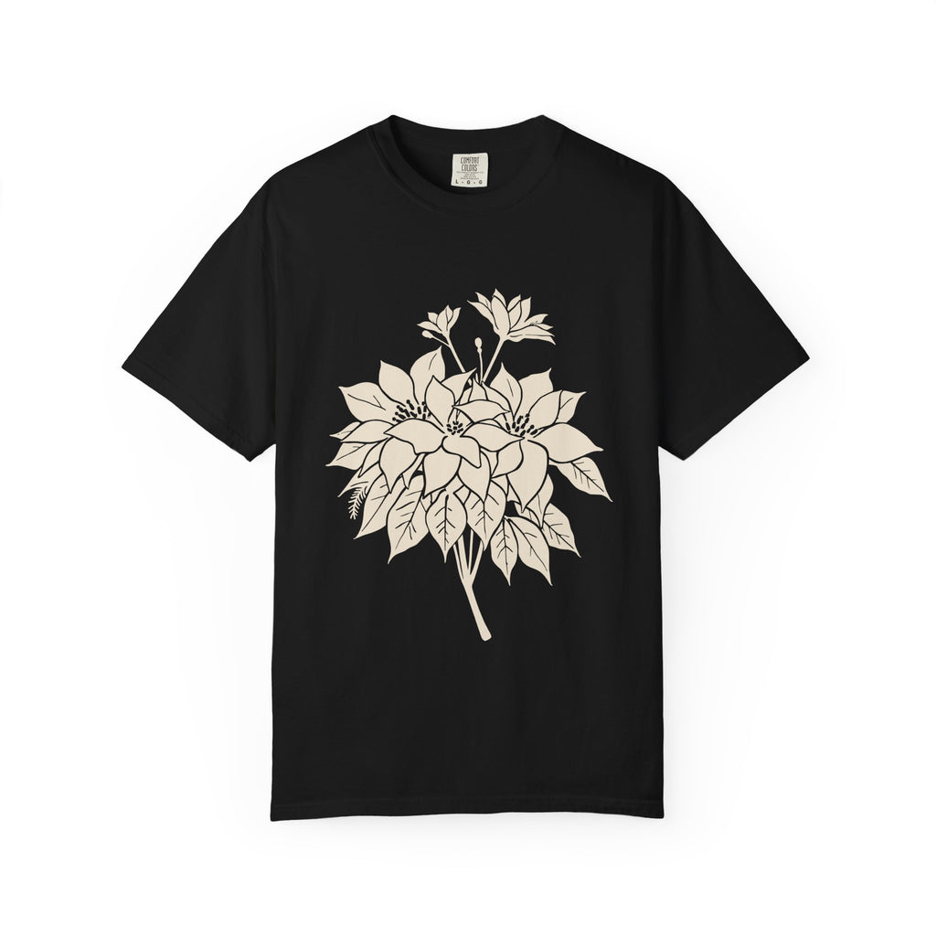 Botanical Illustration Christmas Shirt - Poinsettia Tee