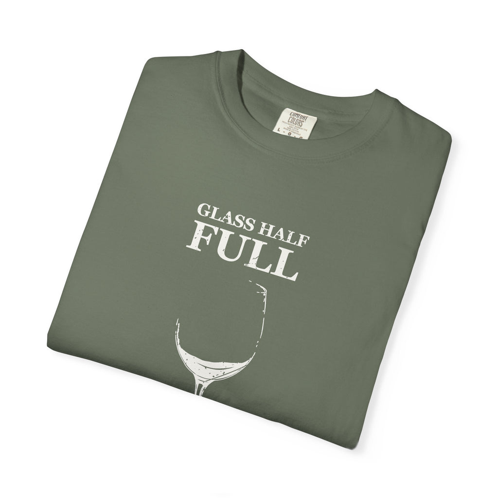 Glass Half Full for about a Minute Shirt Beer Drinker Tee