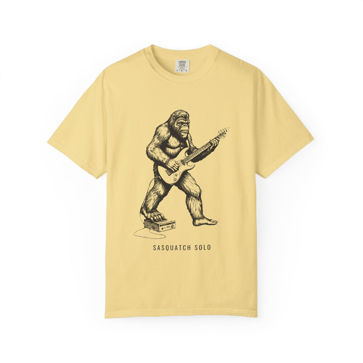 Sasquatch Shirt Funny Bigfoot Guitarist Cryptid Music Tee