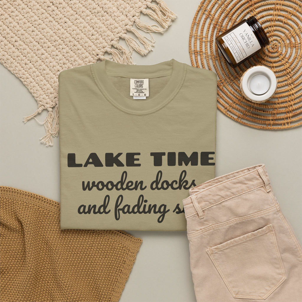 Lake Life Family Shirt - Lake Time Wooden Docks and Fading Sun