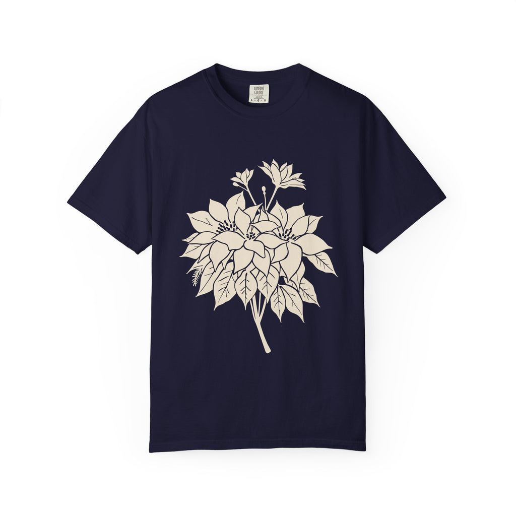 Botanical Illustration Christmas Shirt - Poinsettia Tee