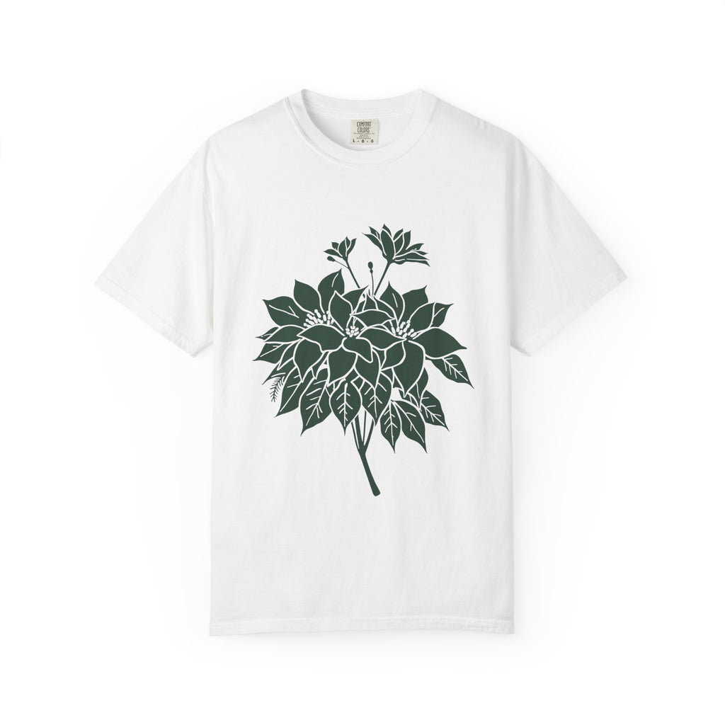 Botanical Illustration Christmas Shirt - Poinsettia Tee