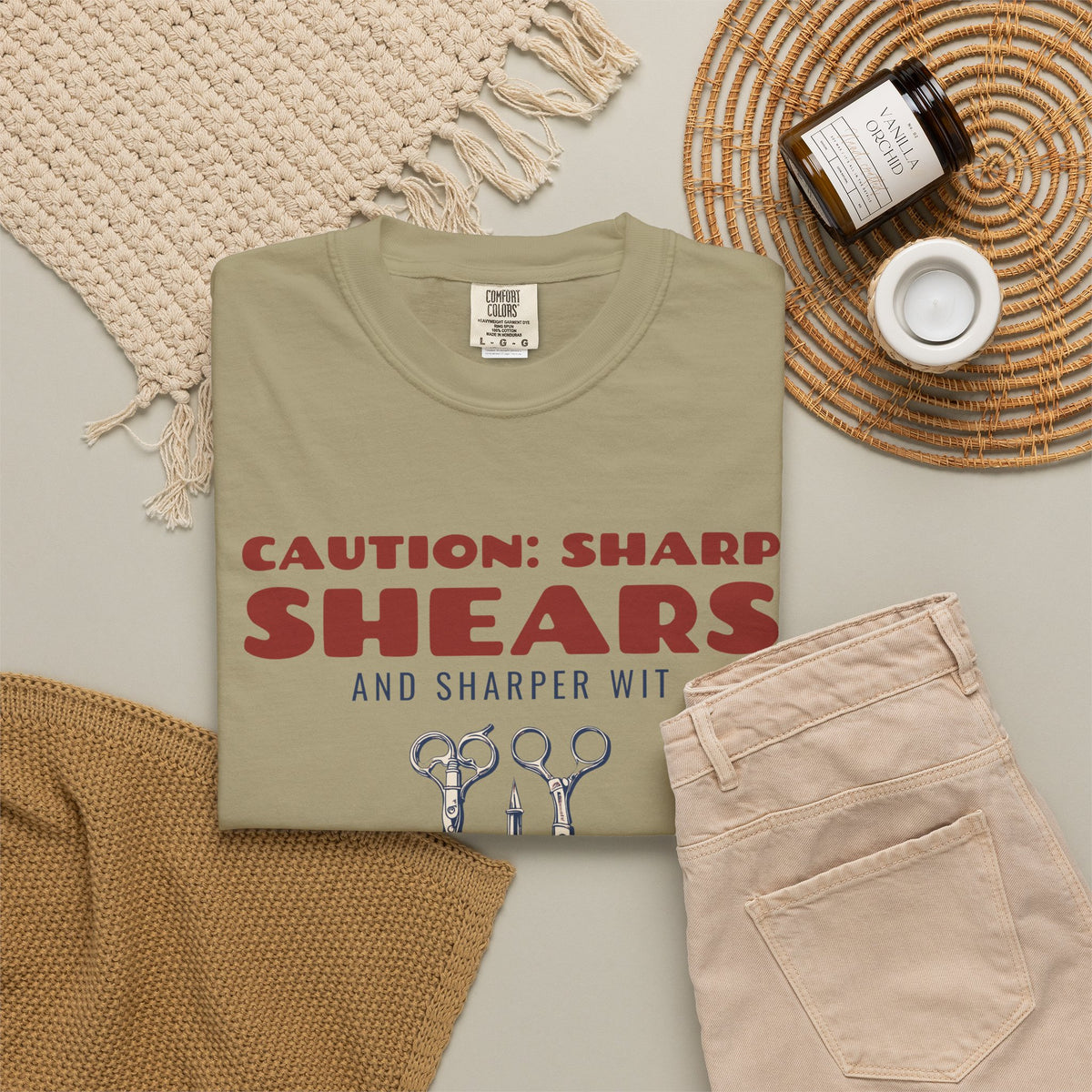 Funny Hairstylist Shirt - Caution: Sharp Shears and Sharper Wit