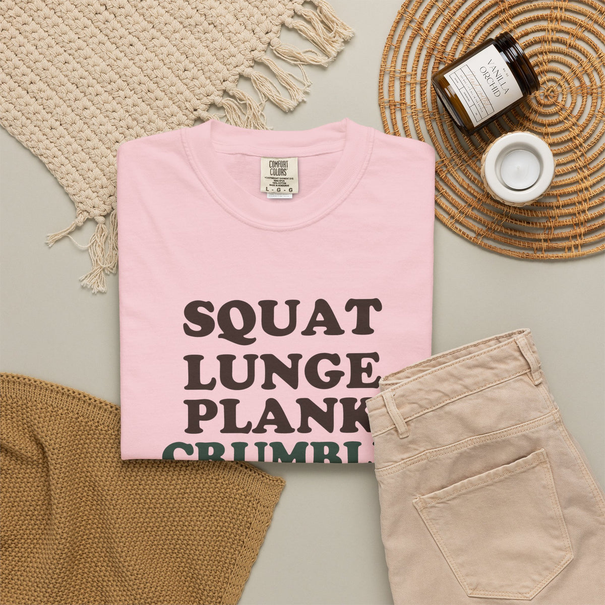 Squat Lunge Plank Crumble Shirt Fitness Struggler Tee