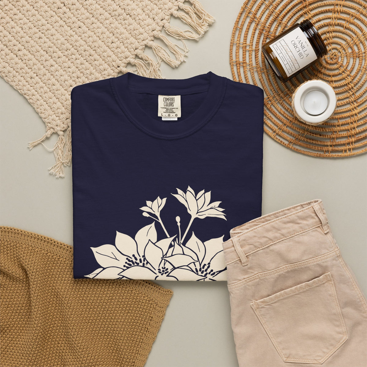 Botanical Illustration Christmas Shirt - Poinsettia Tee