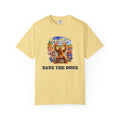 Save The Dogs funny baseball hot dog tee by Slow Sunday Tees - Comfort Colors unisex tee