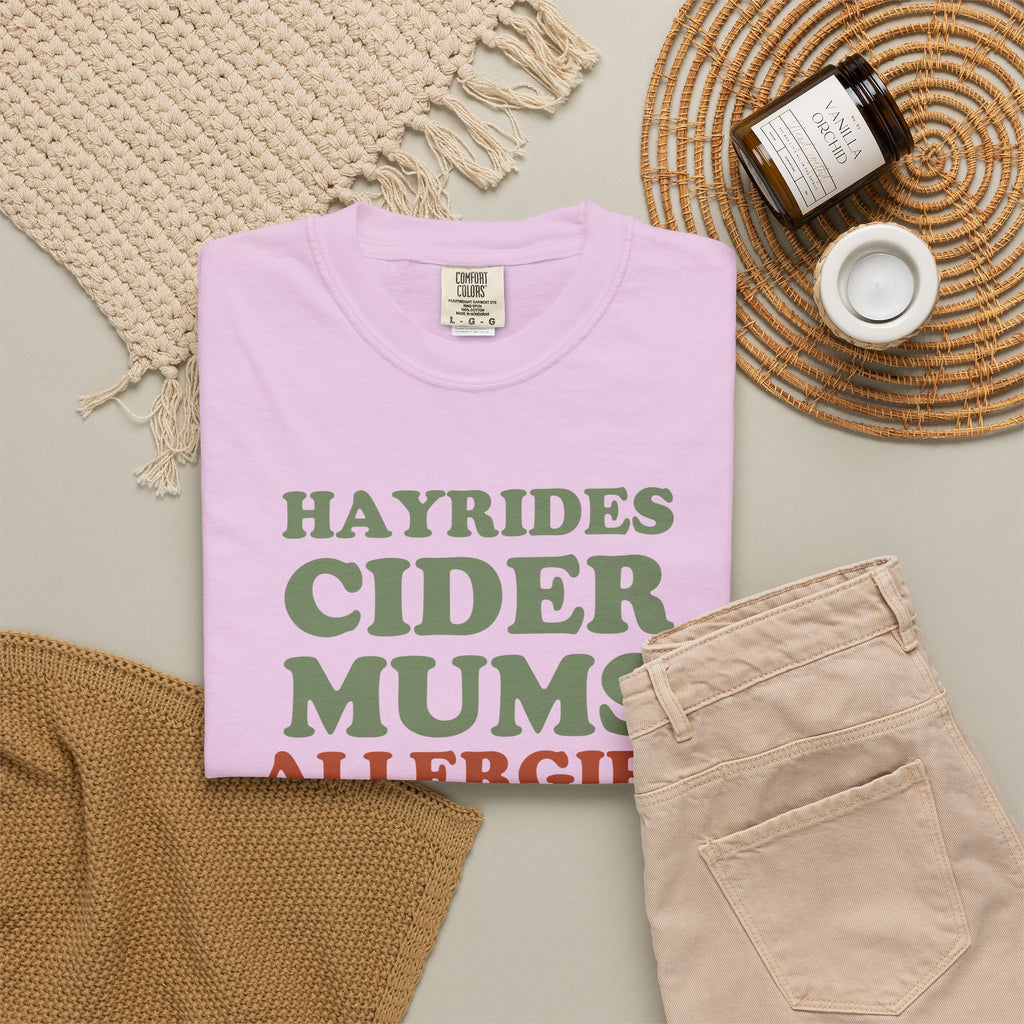 Allergy Sufferer Fall Shirt - Hayrides Cider Mums Allergies Tee