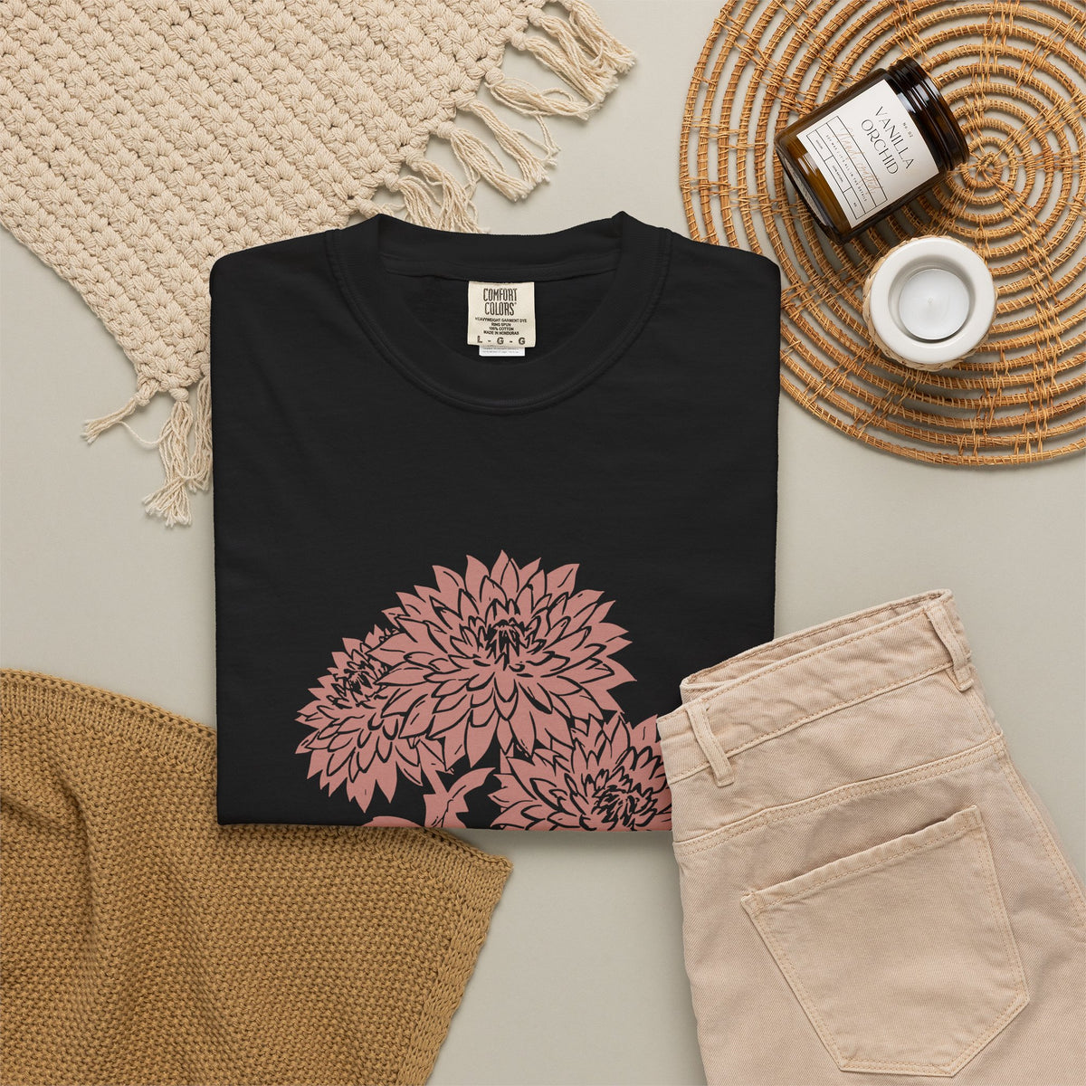 Botanical Illustration Fall Shirt - Dahlia Season Tee