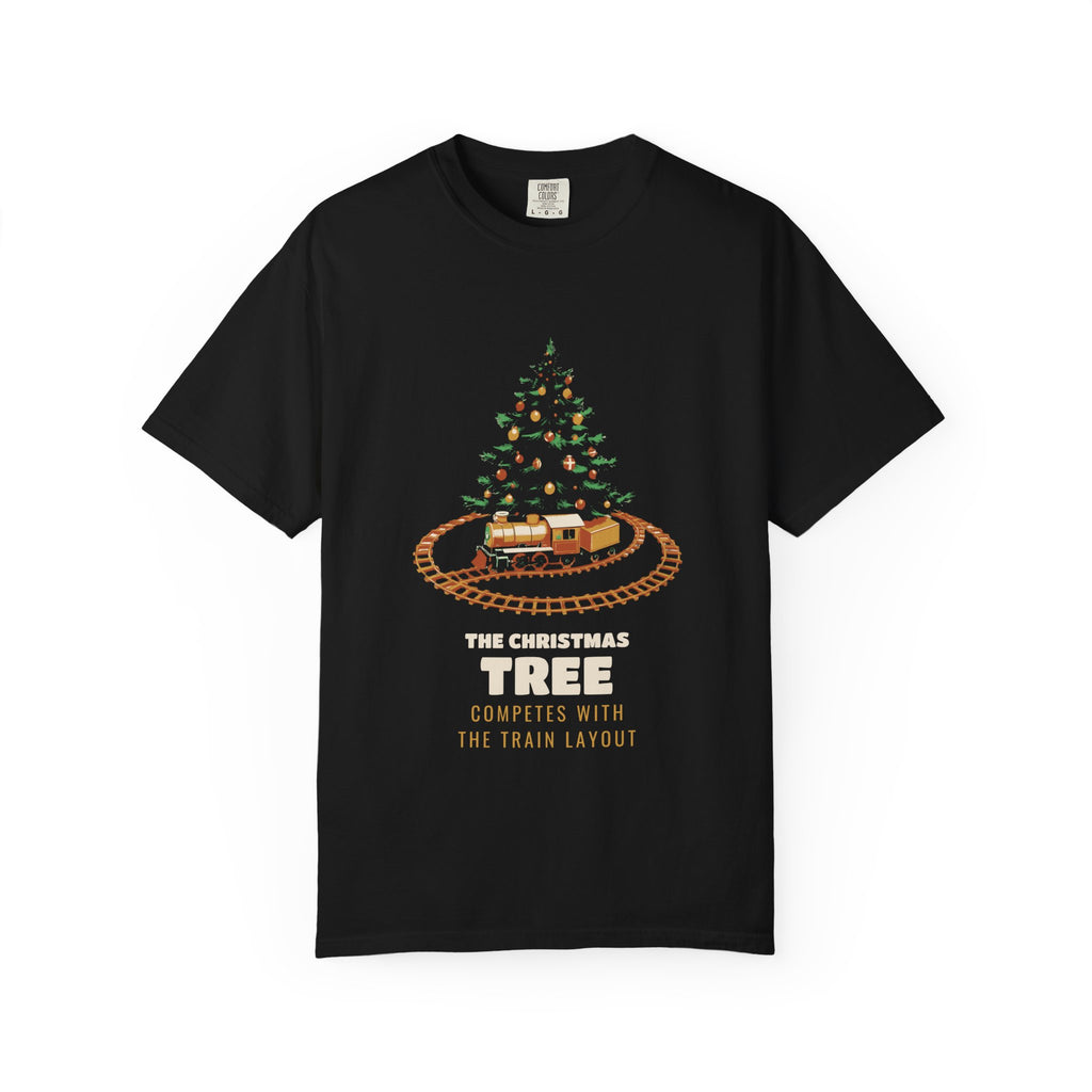 Model Train Christmas Shirt - The Tree Competes With the Layout Tee