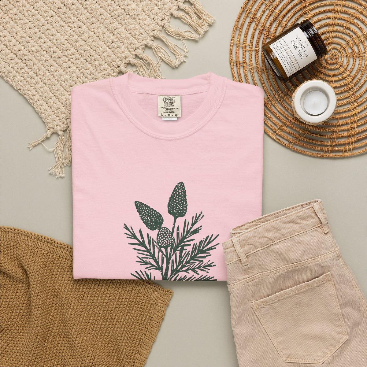 Funny Pine and Cone Shirt - Forest Imagery Winter Gift Tee