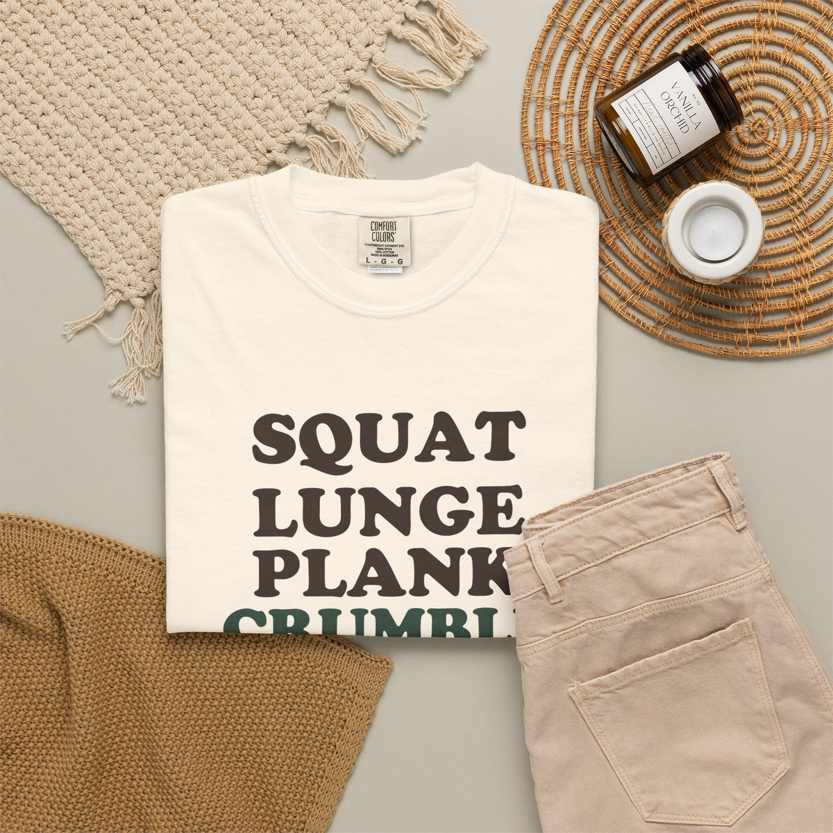 Squat Lunge Plank Crumble Shirt Fitness Struggler Tee