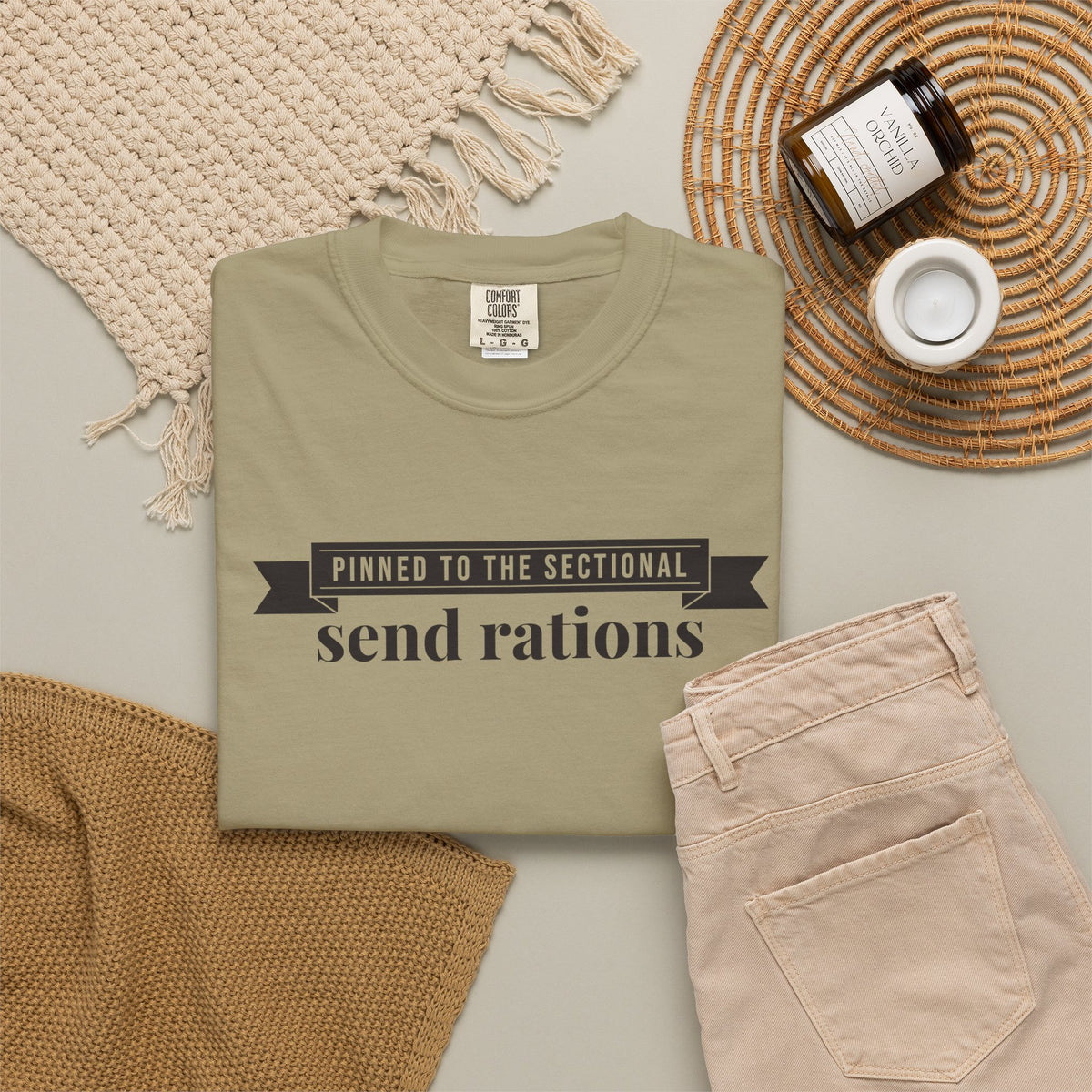 Cat Owner Shirt - Pinned to the Sectional Send Rations Tee