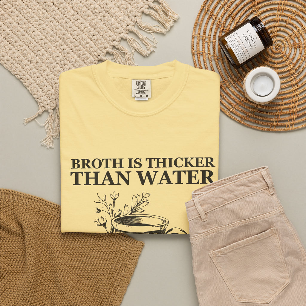 Dark Academia Foodie Fall Shirt - Broth Is Thicker Than Water Tee