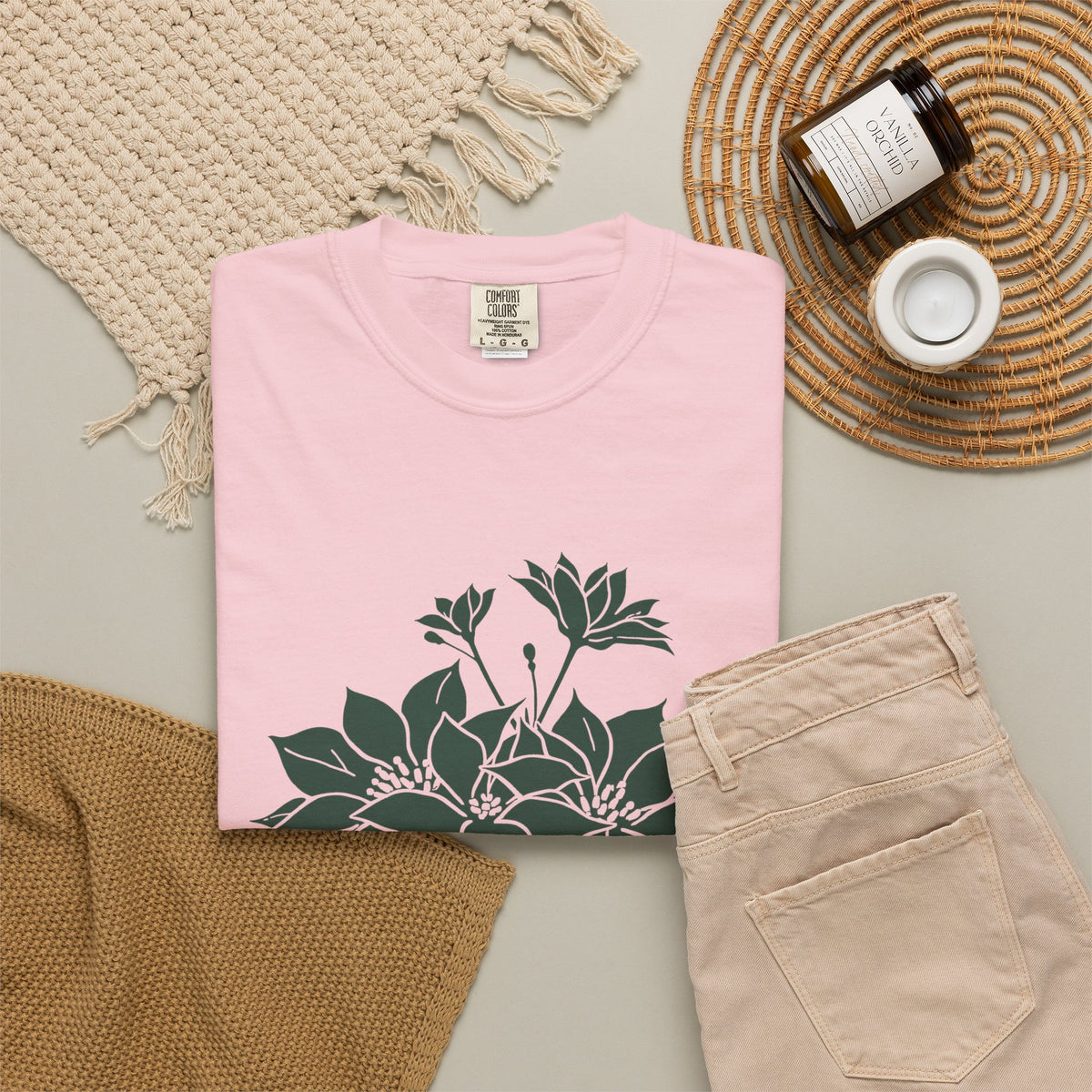 Botanical Illustration Christmas Shirt - Poinsettia Tee