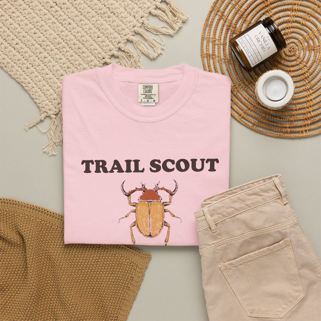 Nature Lover Shirt - Trail Scout Examining Beetle Tracks and Moss Tee