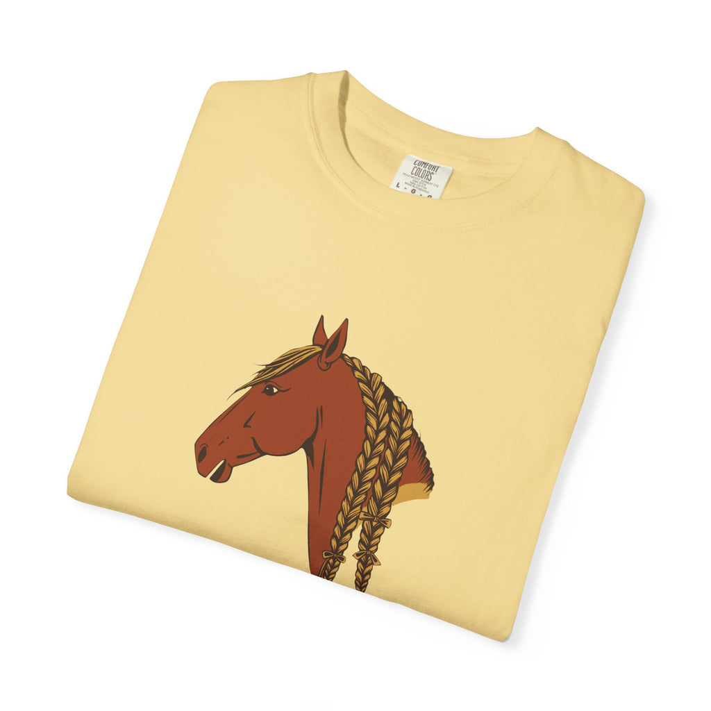 Women's Horse Braiding Shirt - Braiding a Mane Builds More Patience