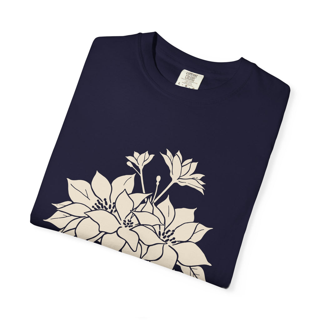 Botanical Illustration Christmas Shirt - Poinsettia Tee