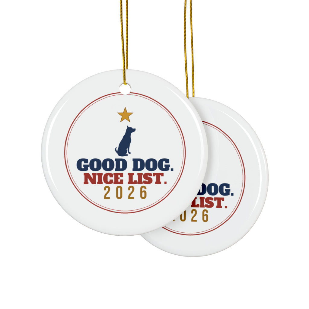 Good Dog Nice List Ornament 3-Pack - Dog Christmas