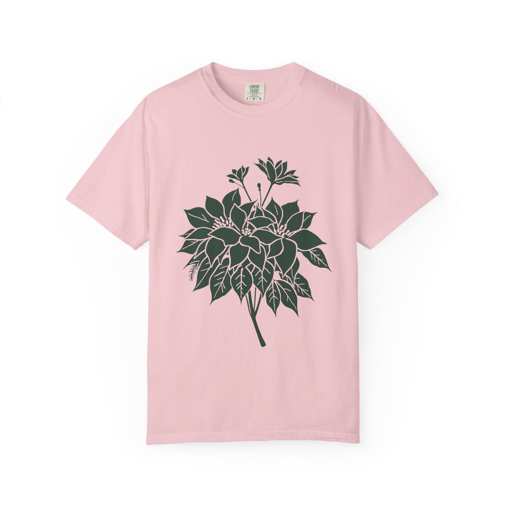 Botanical Illustration Christmas Shirt - Poinsettia Tee