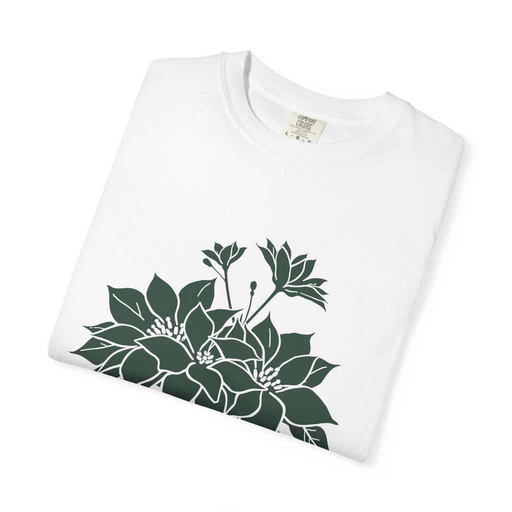 Botanical Illustration Christmas Shirt - Poinsettia Tee