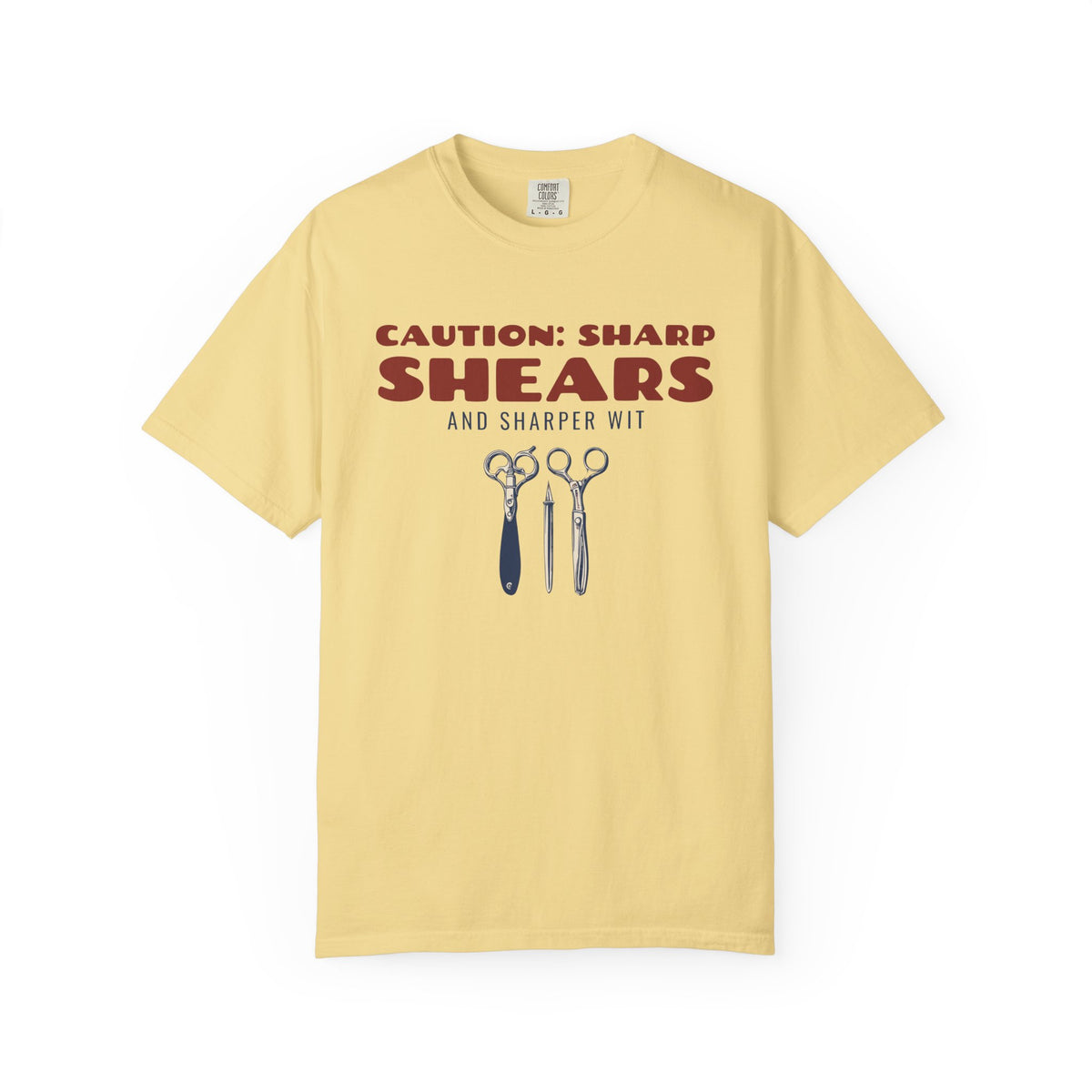 Funny Hairstylist Shirt - Caution: Sharp Shears and Sharper Wit